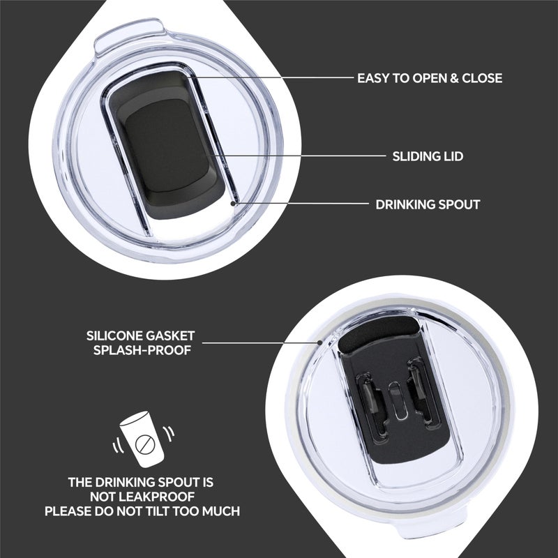 Ideus 20 oz Tumbler, Travel Coffee Mug with Splash Proof Sliding Lid, Double Wall Stainless Steel Vacuum Insulated Coffee Mug for Home and Office, Keep Beverages Hot or Cold, Black - Image 4